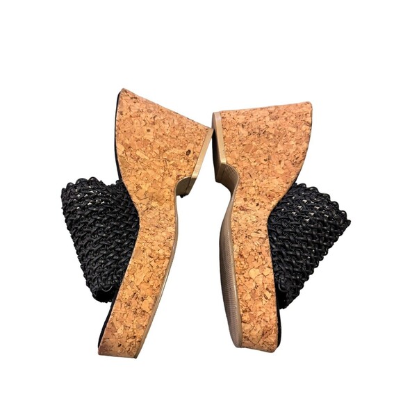 Chinese Laundry SZ 8.5 Women’s Black /Tan Platform Sandals Slip On Knitted Y2K - Picture 6 of 9